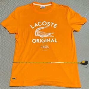 Lacoste Vibrant Orange “Paris” Tee with White Accents